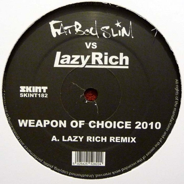 Fatboy Slim vs Lazy Rich : Weapon Of Choice 2010 (12")