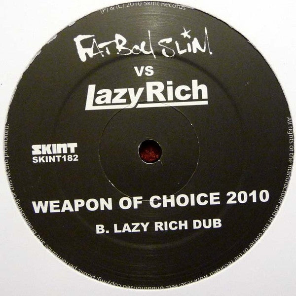 Fatboy Slim vs Lazy Rich : Weapon Of Choice 2010 (12")