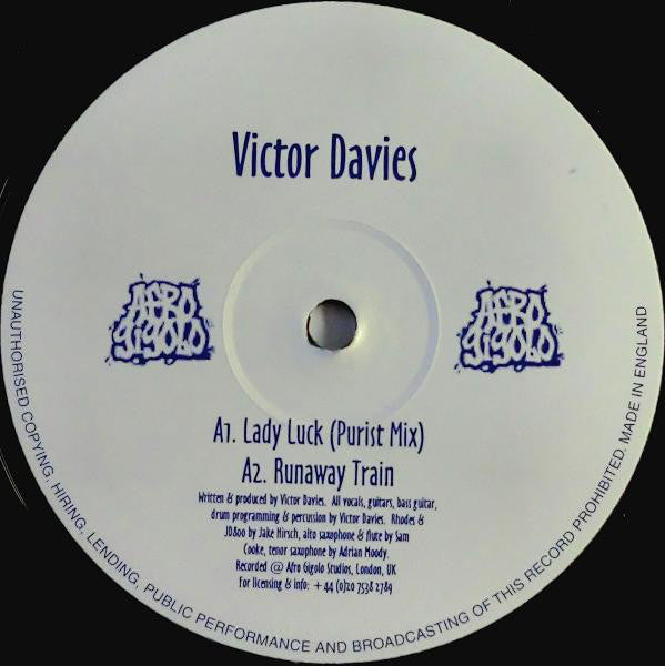 Victor Davies : Lady Luck / Runaway Train (12", Whi)