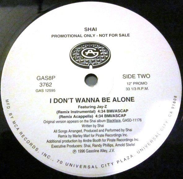 Shai (3) : I Don't Wanna Be Alone (Remix) (12", Promo)