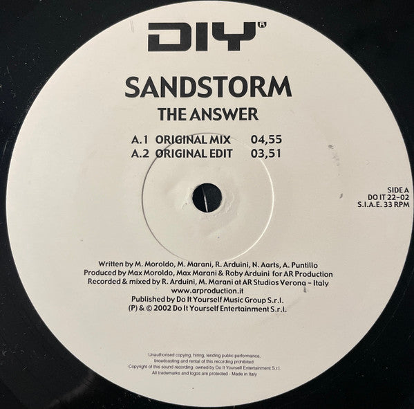 Sandstorm (5) : The Answer (12")