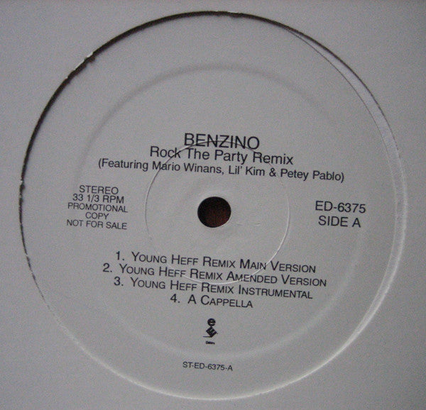Benzino : Rock The Party (Remix) (12", Promo)