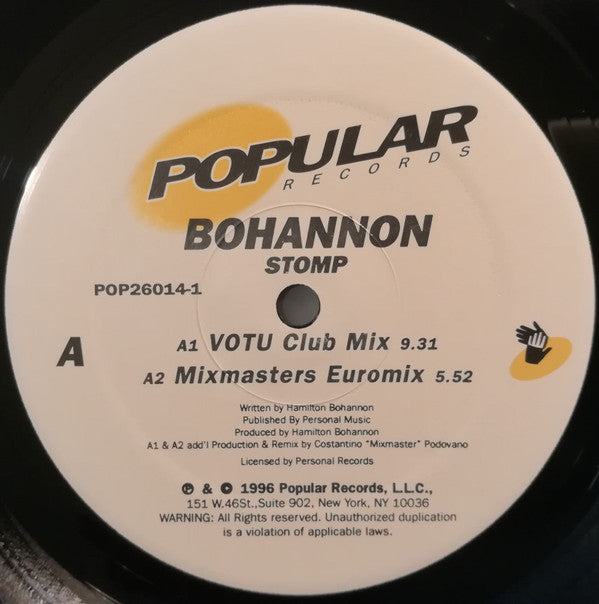 Hamilton Bohannon : Stomp (12")
