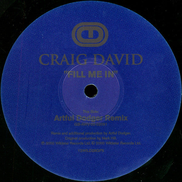 Craig David : Fill Me In (Artful Dodger Remix) (12", S/Sided)