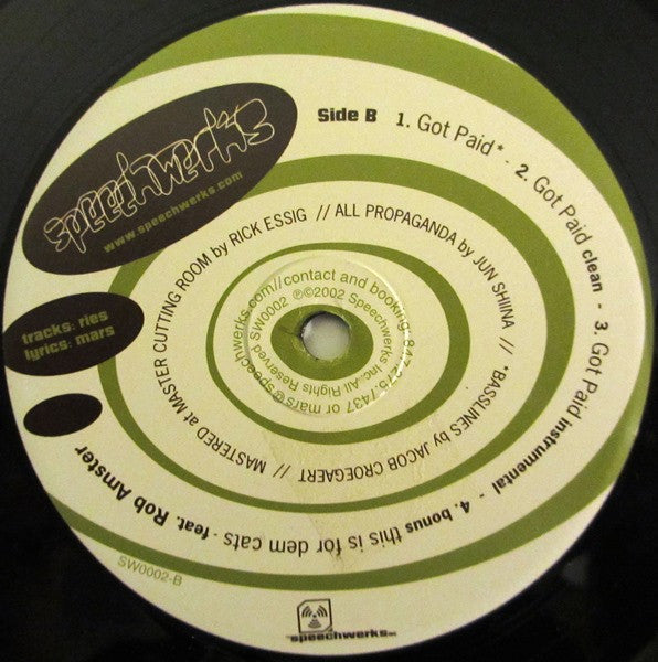 Speechwerks : No Turning Back / Got Paid (12")
