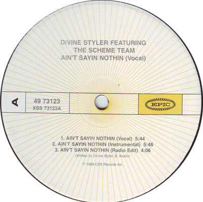 Divine Styler Featuring The Scheme Team : Ain't Sayin Nothing / Tongue Of Labyrinth (12", RE)