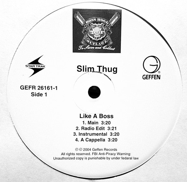 Slim Thug : Like A Boss (12")