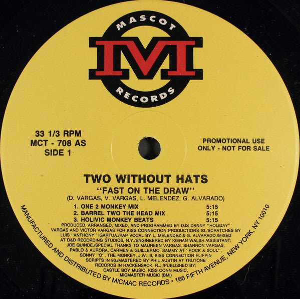 Two Without Hats : Fast On The Draw (12", Promo)