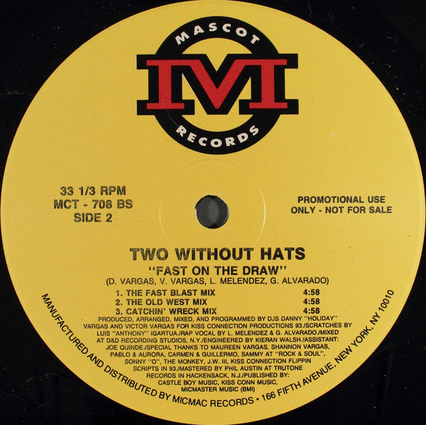 Two Without Hats : Fast On The Draw (12", Promo)