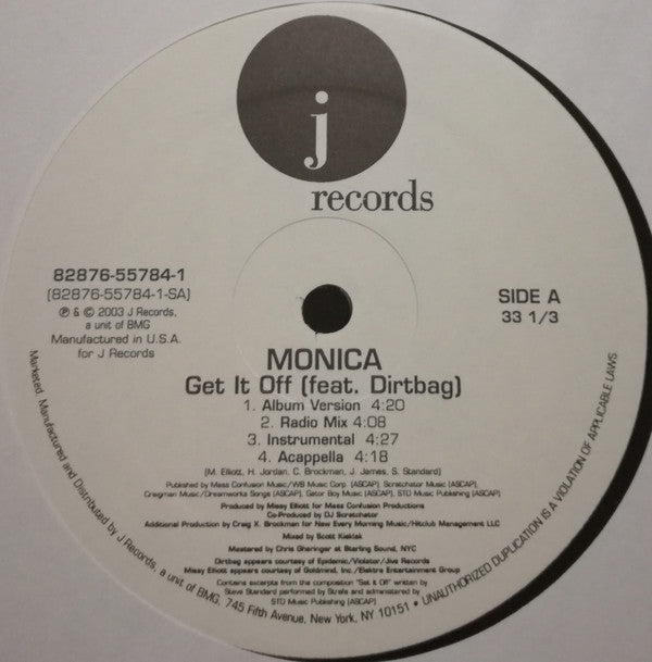 Monica Featuring Dirtbag : Get It Off / Knock Knock (12")