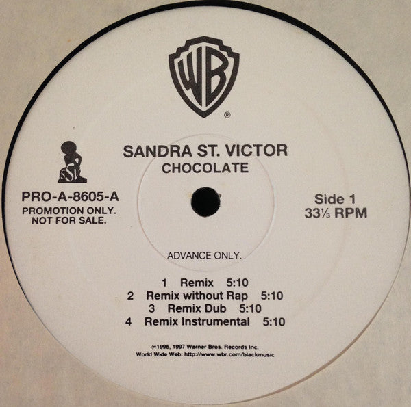 Sandra St. Victor : Chocolate (12", Single, Promo)