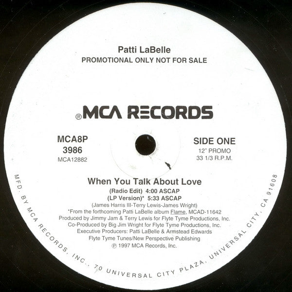 Patti LaBelle : When You Talk About Love (12", Promo)