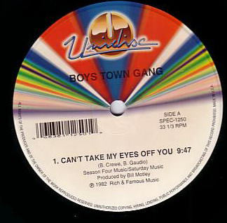 Boys Town Gang : Can't Take My Eyes Off You / I Just Can't Help Believing (12", RE)