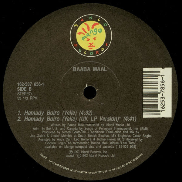 Baaba Maal : Hamady Bogle (Yele) (12")