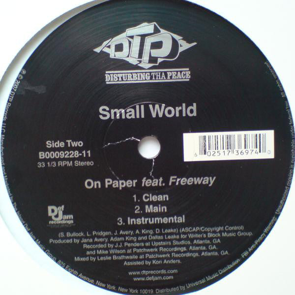 Small World (3) : Put It In Reverse / On Paper (12")