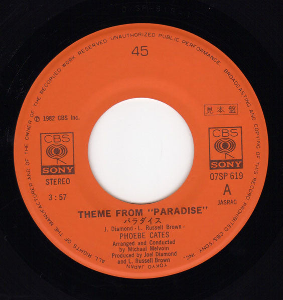 Phoebe Cates : Theme From "Paradise" (7", Single)