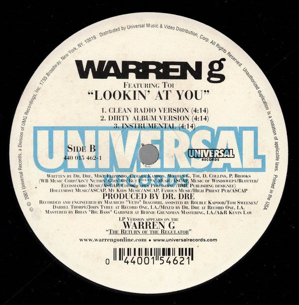 Warren G Featuring Toi (11) : Lookin' At You (12", Single)