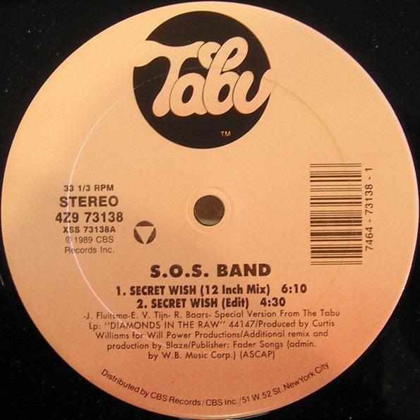 The S.O.S. Band : Secret Wish (Special 12" Re-Mixes) (12")