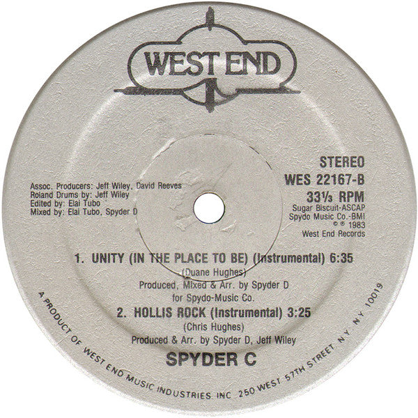 Spyder C : Unity (In The Place To Be) / Hollis Rock (12", Single)