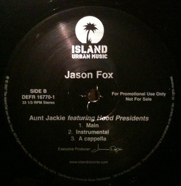 Jason Fox (2) : Aunt Jackie (12", Promo)