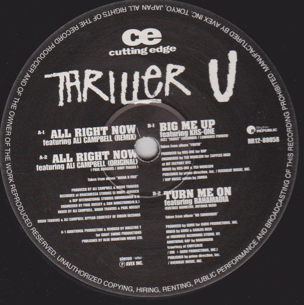 Thriller U : All Right Now (12")