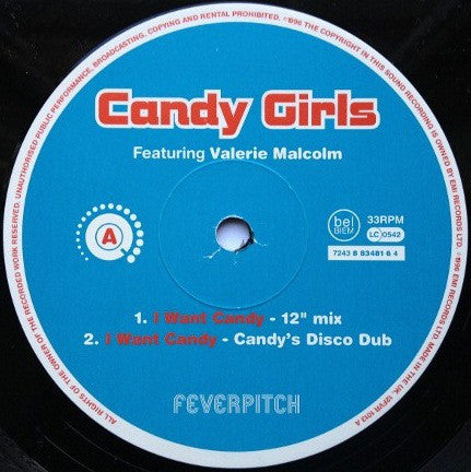 Candy Girls Featuring Valerie Malcolm : I Want Candy (12", Single)