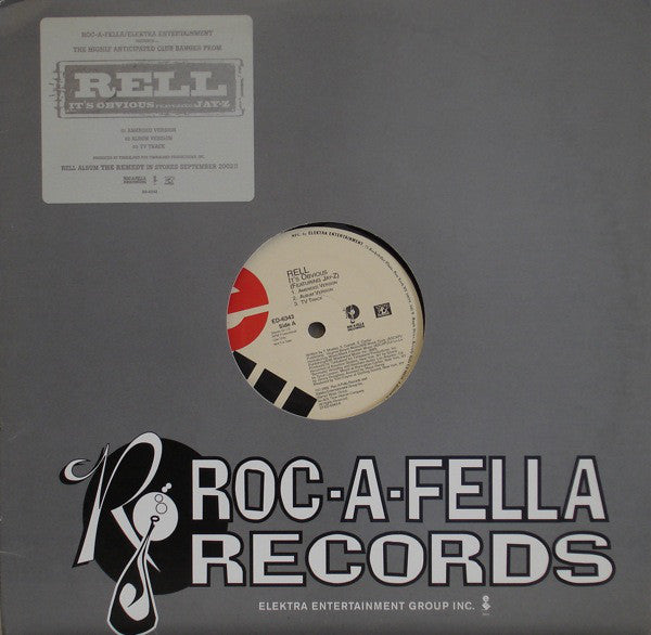 Rell Featuring Jay-Z : It's Obvious (12", Promo)