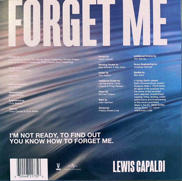 Lewis Capaldi : Forget Me (7", S/Sided, Single, Ltd)