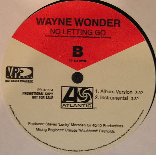 Wayne Wonder Featuring LL Cool J And Dutchess : No Letting Go (Remix) (12", Promo)