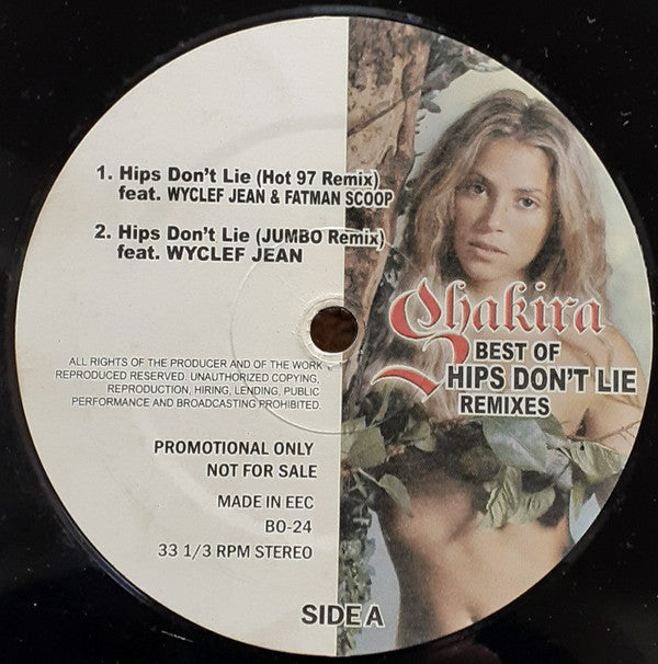 Shakira : Best Of Hips Don't Lie Remixes (12", Promo)