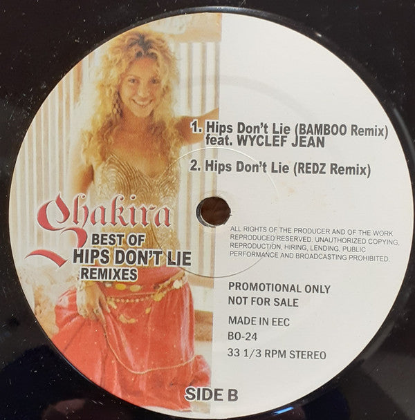 Shakira : Best Of Hips Don't Lie Remixes (12", Promo)