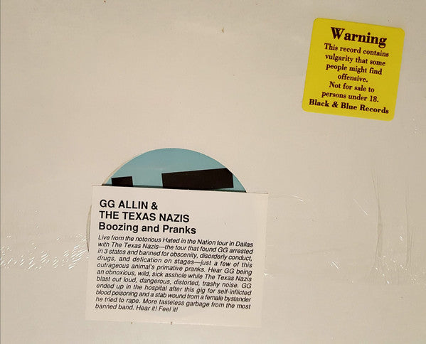 GG Allin & The Texas Nazis : Boozing And Pranks (LP, Album, Lig)