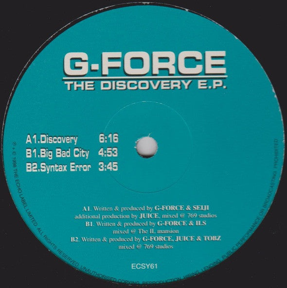 G Force : The Discovery EP (12", EP)