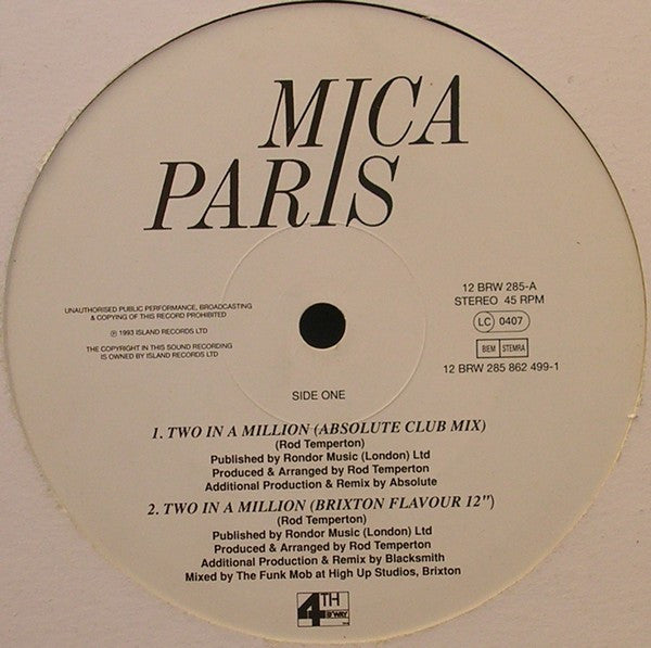 Mica Paris : Two In A Million (12")