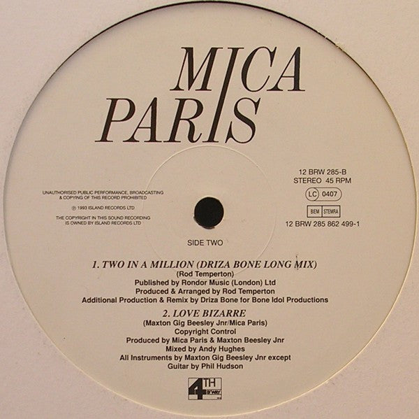 Mica Paris : Two In A Million (12")