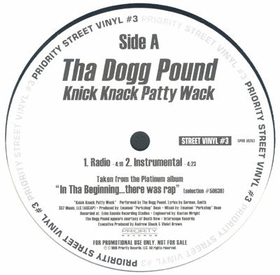 Tha Dogg Pound : Knick Knack Patty Wack (12", Single, Promo)