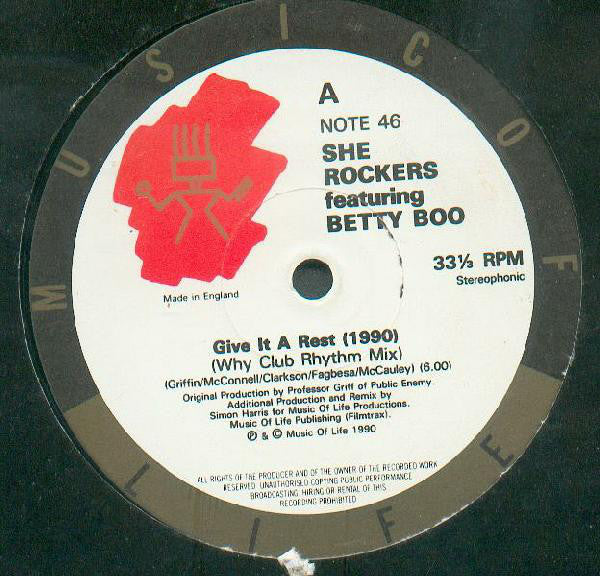 She Rockers Featuring Betty Boo : Give It A Rest (1990) (12")