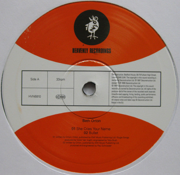 Beth Orton : She Cries Your Name (10", Single)