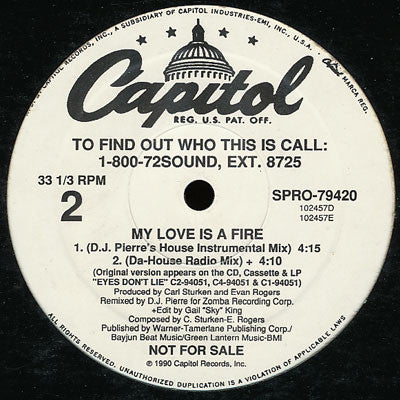 Donny Osmond : My Love Is A Fire (DJ Pierre Remixes) (12", Promo)
