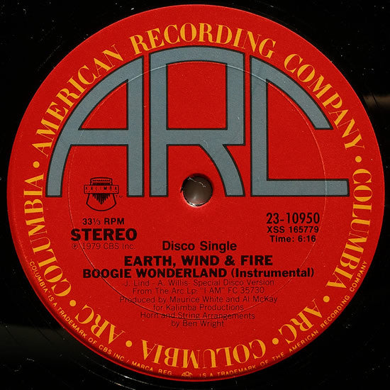 Earth, Wind & Fire With The Emotions : Boogie Wonderland (12", Single, Pit)
