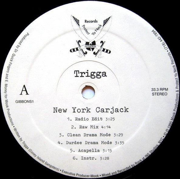 Trigga (2) : New York Carjack / No Tomorrow (12")