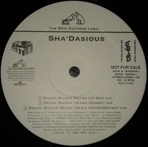 Sha'dasious : U Kant Play Me / Phunk Wucha Heard (12", Single, Promo)