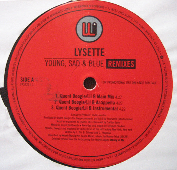 Lysette Titi : Young, Sad & Blue (Remixes) (12", Promo)