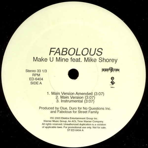 Fabolous : Make U Mine (12", Promo)