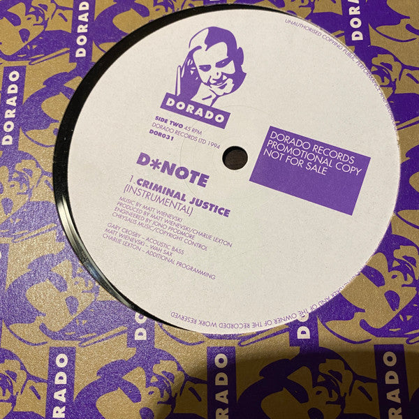 D*Note : Criminal Justice (12", Promo)