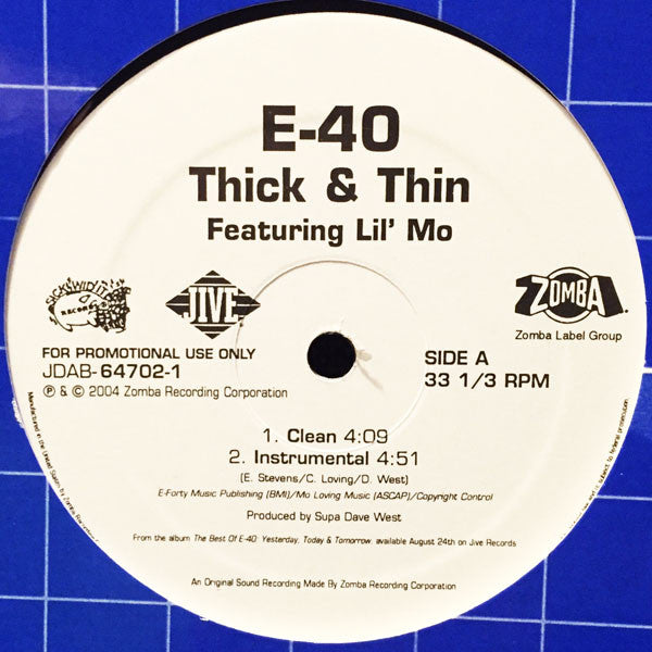 E-40 : Thick & Thin (12", Promo)