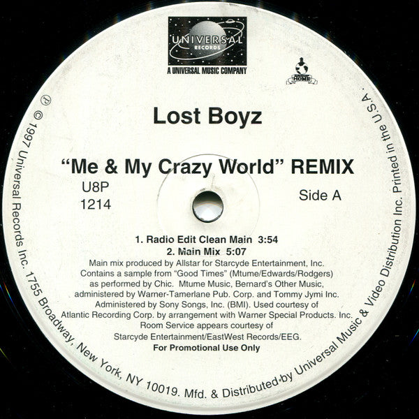 Lost Boyz : Me & My Crazy World (Remix) (12", Promo)
