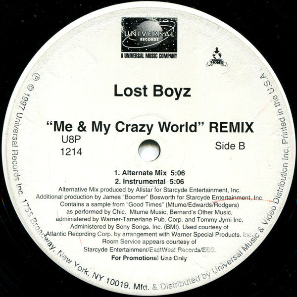 Lost Boyz : Me & My Crazy World (Remix) (12", Promo)