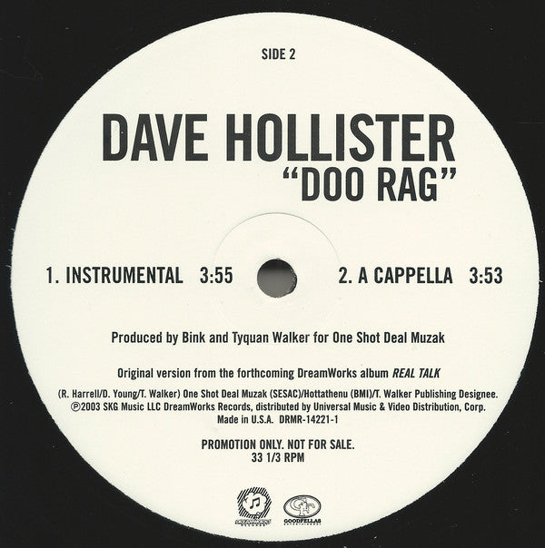 Dave Hollister : Doo Rag (12", Promo)