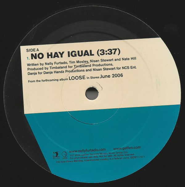 Nelly Furtado : No Hay Igual (12", Promo)